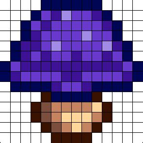 Purple Mushroom Stardew Valley Perler Bead Pattern | Bead Sprites ...