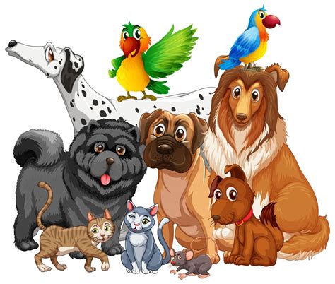 Group of pet on white background 1879233 Vector Art at Vecteezy
