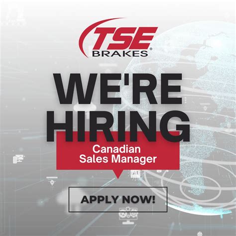 TSE Brakes is hiring a Canadian Sales Manager! This candidate must be fluent in both English and ...