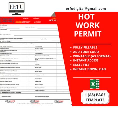 Fillable Hot Work Permit Template in Excel – Streamline Safety ...