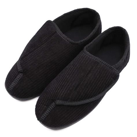 Mens Diabetic Slippers Extra Wide Memory Foam Comfort House Shoes ...