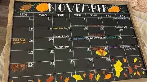 November Chalkboard Calendar Ideas | Chalkboard calendar, Chalkboard ...
