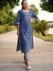 Buy Navy Blue Printed Cotton Kurta Online at Rs.639 | Libas