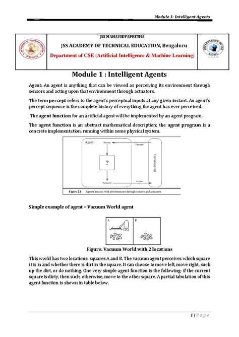 Module 2 - Problem Solving in Intelligent Agents (AI & ML Course) - Studocu