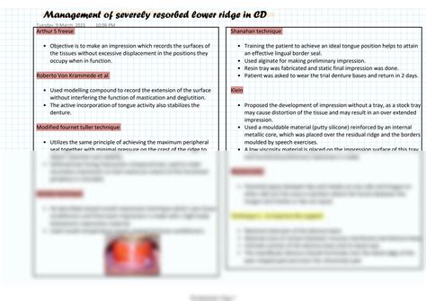 SOLUTION: S4 management of severely resorbed lower ridge in cd - Studypool