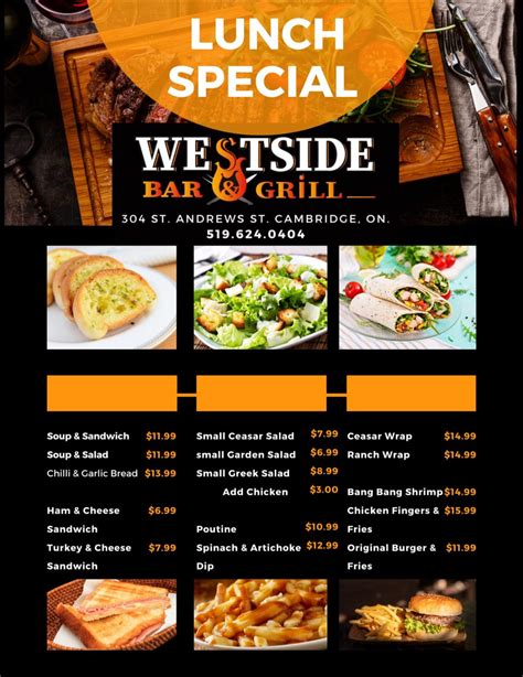 Westside Bar and Grill on LinkedIn: Delicious New Lunch Menu 🤗🥰 at ...