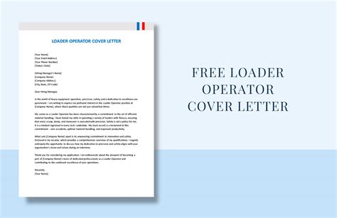 Loader Operator Cover Letter in Word, PDF, Google Docs - Download ...