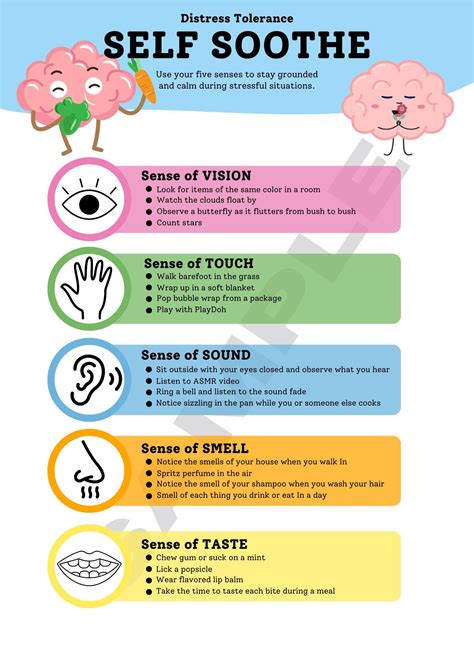 SELF-SOOTHE Skill DBT for Kids - Etsy in 2025 | Distress tolerance ...