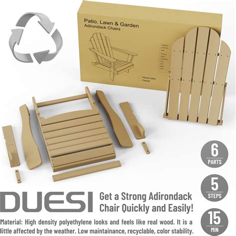 Buy Adirondack Chair,Plastic Outdoor Patio Lounge Chair,Easy to Install ...