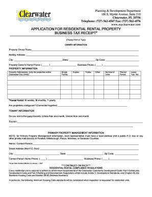 Fillable Online APPLICATION FOR RESIDENTIAL RENTAL PROPERTY ... Fax ...