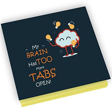Worduct - Sticky Notes with Motivational Quotes (My Brain Has Too Many ...