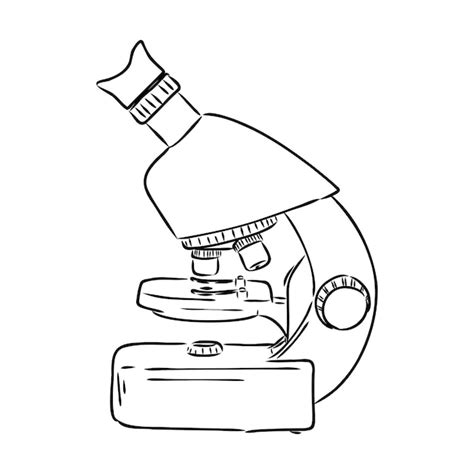 Line style vector illustration of microscope. logo of microscope ...