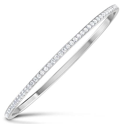 CaratLane 18K White Gold and Diamond Bangle : Amazon.in: Fashion