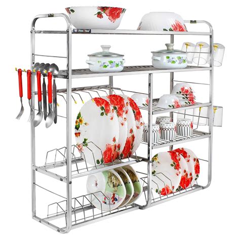 Buy SLIMSHINE 5-Shelf Wall Mount Dish Rack | Stainless Steel Kitchen ...