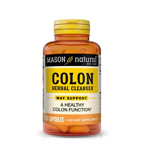 Mason Natural Herbal Colon Cleanse Pills - Digestive Health Supplement, Detox & Regularity, 100 ...