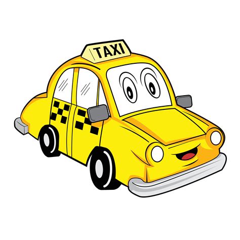 Taxi Cartoon Illustration 14486433 Vector Art at Vecteezy