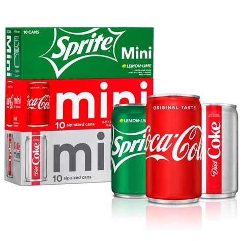 Coca-Cola Mini Can Variety Pack, Fl Oz, Pack Of 30 (10 Each: Coke ...