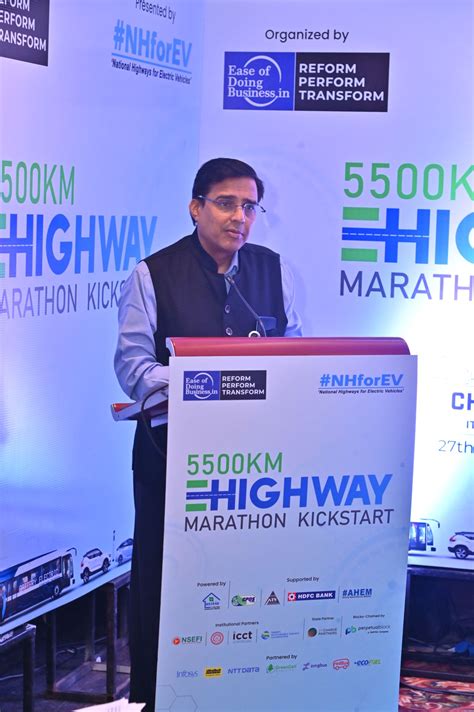 Speaking at the National Highways for EV 5500KM E-Highway Marathon Meet ...