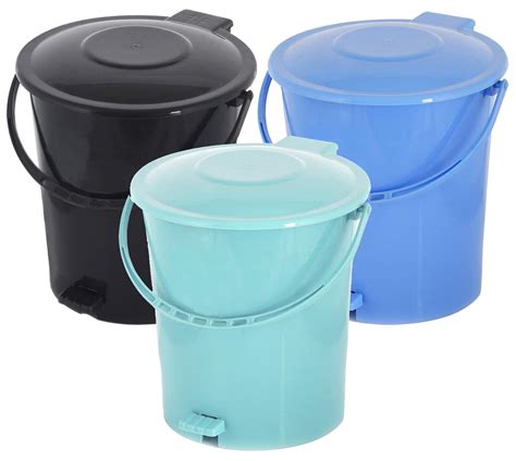 Kuber Industries 3 Pieces Plastic Dustbin Garbage Bin with Handle, 10 ...