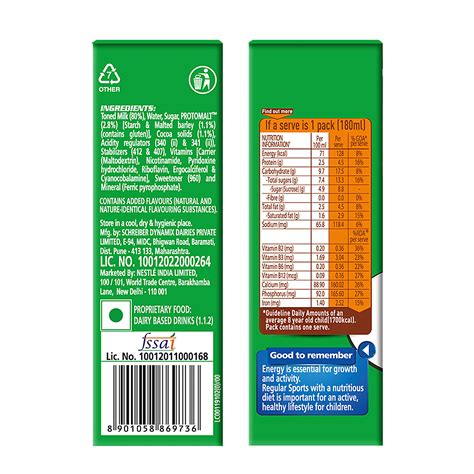 Milo Chocolate Milk Nutrition Facts at Evie Wynyard blog