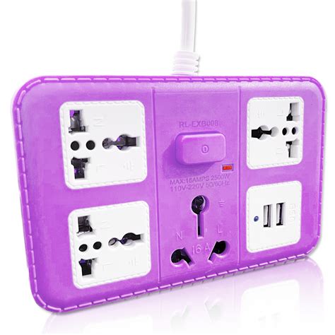 Pick Ur Needs ® 220 volts Extension Cord with 2 USB Charging Ports and