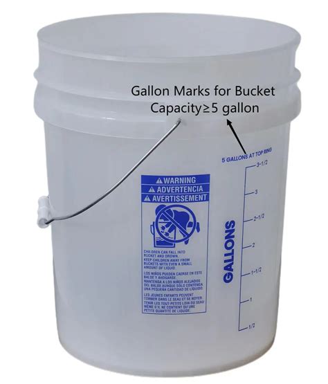 Clear Plastic Bucket 5 Gallon With Ratio Marks Food Grade Hdpe Bpa Free ...