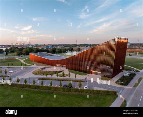 The Ventspils Science and Innovation Centre in Latvia features a rust ...