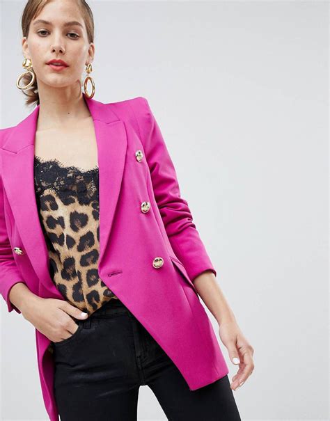 Womens Pink Blazer River Island at Mary Bevis blog