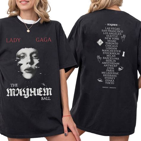 2 Sided Lady Gaga Mayhem Shirt, The Mayhem Ball Tour Fans Shirt Gift ...