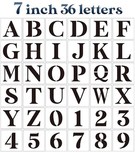 Yamcyh 7inch Letter Stencils for Painting on Wood, Large Alphabet ...