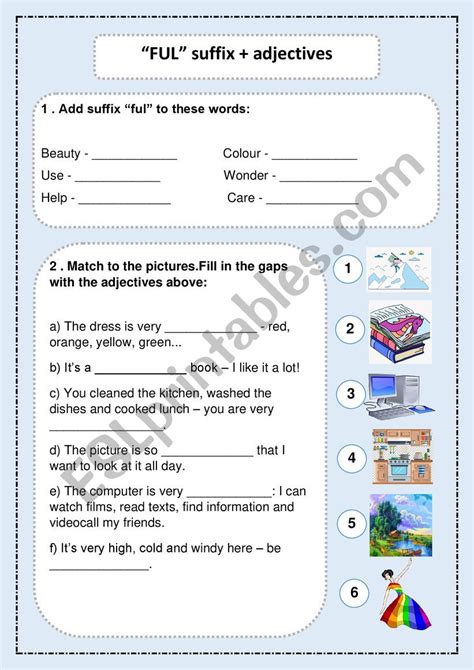 Suffix "ful" in word-formation - ESL worksheet by Naranjas