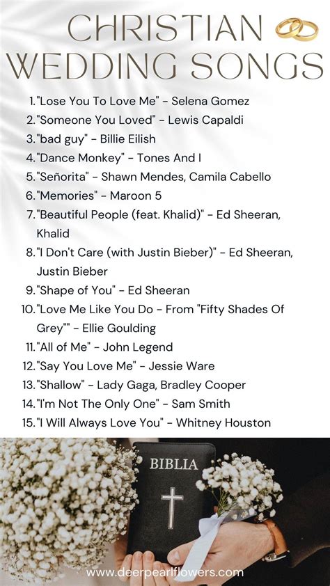 40 Best Christian Wedding Songs for 2025 | Deer Pearl Flowers