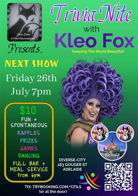 TRIVIA NITE with KLEO FOX, Diverse-City, Adelaide, 26 July 2024 ...