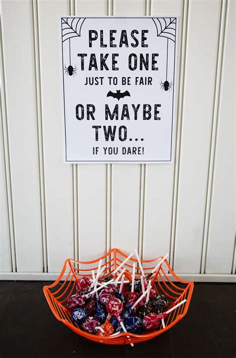 Free Printable Halloween Candy Sign | Please Take One - Pjs and Paint