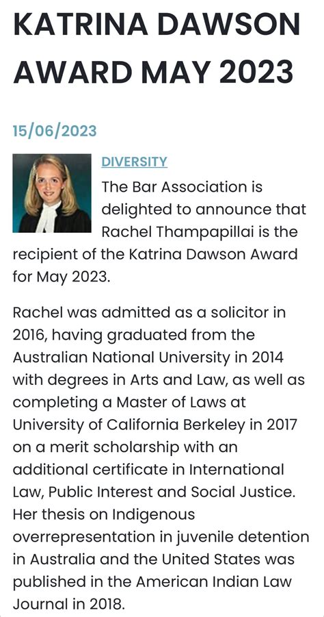 Congratulations to our reader starting in September this year, Rachel ...