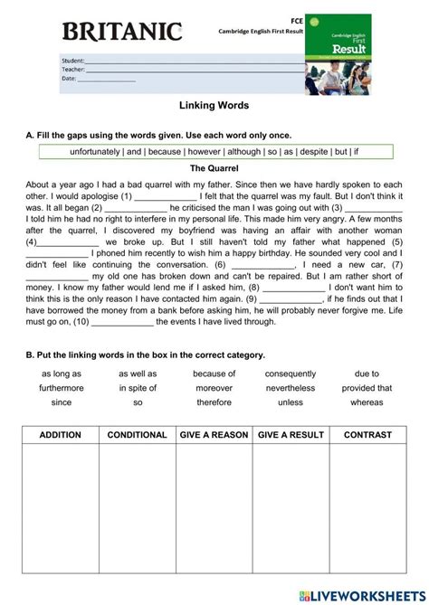 Image result for Linking Worksheets