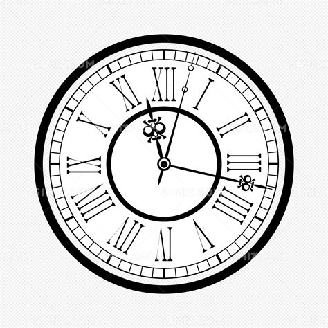 复古罗马数字表盘时钟图片素材免费下载 - 觅知网