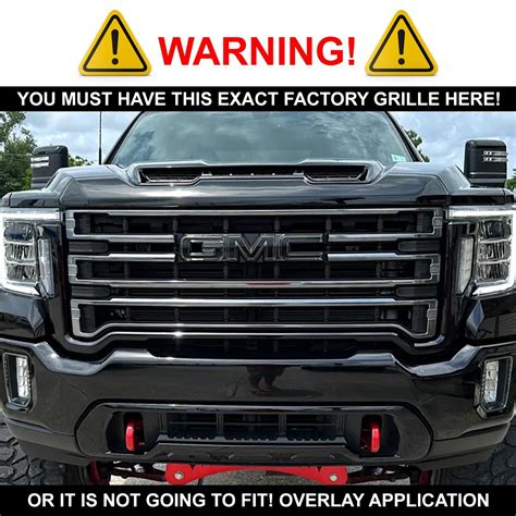 For 2020-2023 GMC Sierra 2500 3500 HD SLT AT4 Black Grille Grill Overlay Mesh | eBay