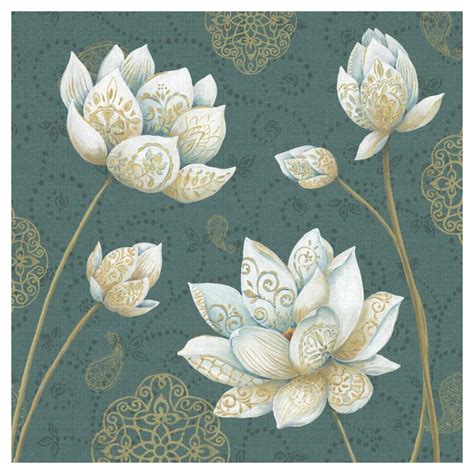 "Lotus Dream IVB" Digital Paper Print by Daphne Brissonnet, 20"x20", 42"x42" - Asian - Prints ...