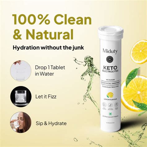 Miduty Keto Electrolytes-Hydration-Mineral Balance-Keto Diet-Sugar free ...