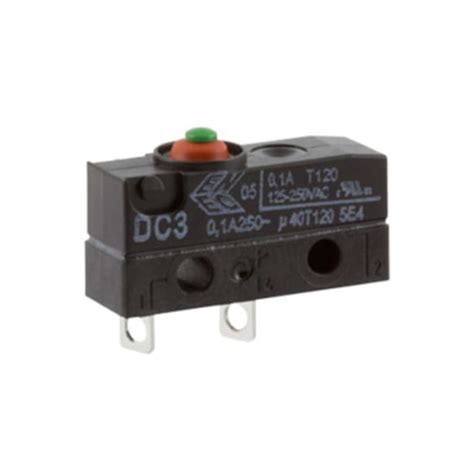 DC3A-A1AA ZF | ZF Button Micro Switch, Solder Terminal, 100 mA @ 30 V ...