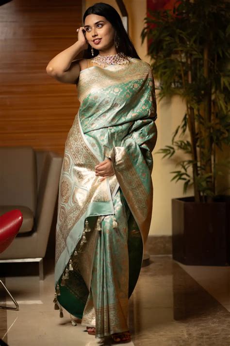 Shop Silk Sarees for Diwali | Wedding Banarasi Silk Saree - I Love Sarees