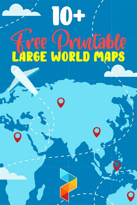 Large Printable World Map Print 的图像结果