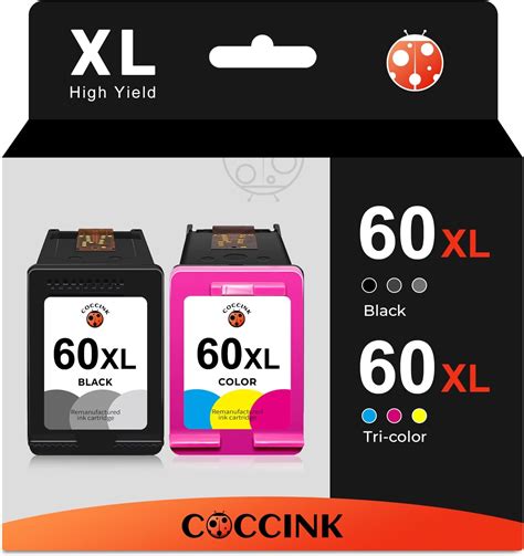 COCCINK 60XL Cartuchos de tinta de repuesto para HP DeskJet D2680 F4200 ...