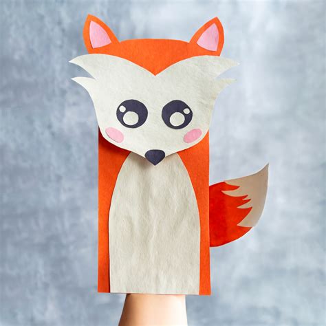 Fox Paper Bag Puppet (Free Template) - My Crafty Mama