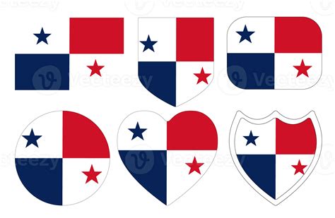 Panamanian flag in design shape set. Flag of Panama in design shape set ...