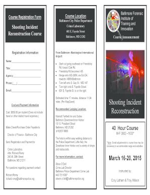 Fillable Online pnwdiai Shooting Incident Reconstruction Course 40 Hour ...