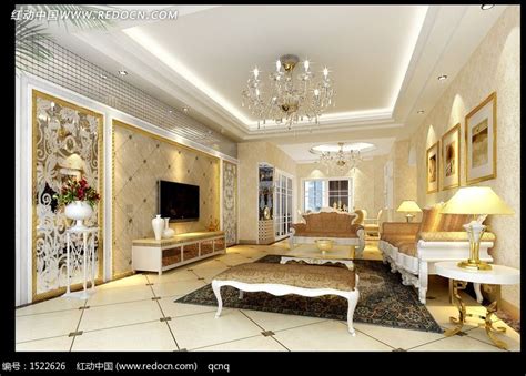 豪华客厅室内设计个性客厅效果图高清图片下载_红动中国