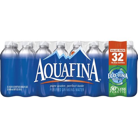 Aquafina Purified Bottled Drinking Water, 16.9 oz, 32 Pack Bottles ...