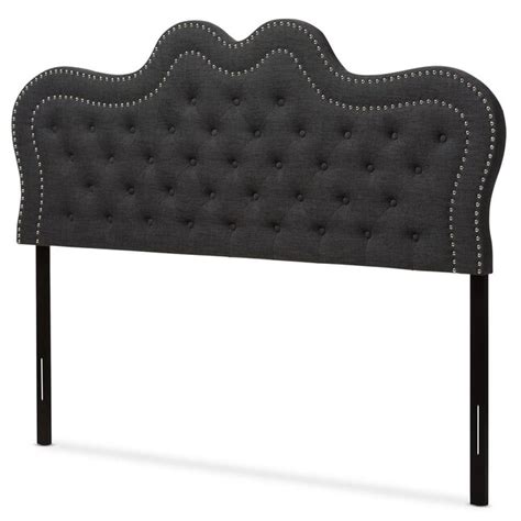 Baxton Studio Ivy Charcoal Queen Linen Upholstered Headboard at Lowes.com
